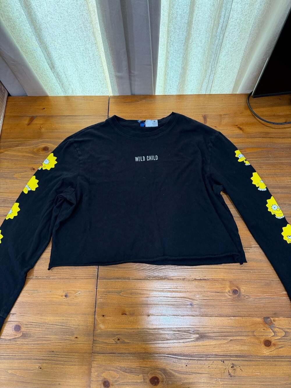 H&M DIVIDED The Simpsons Wild Child Long Sleeve Crop Top